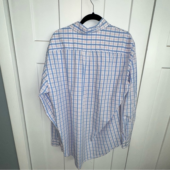 Men’s Brooks Brothers pink blue and white plaid/checkered shirt -large - Picture 4 of 6